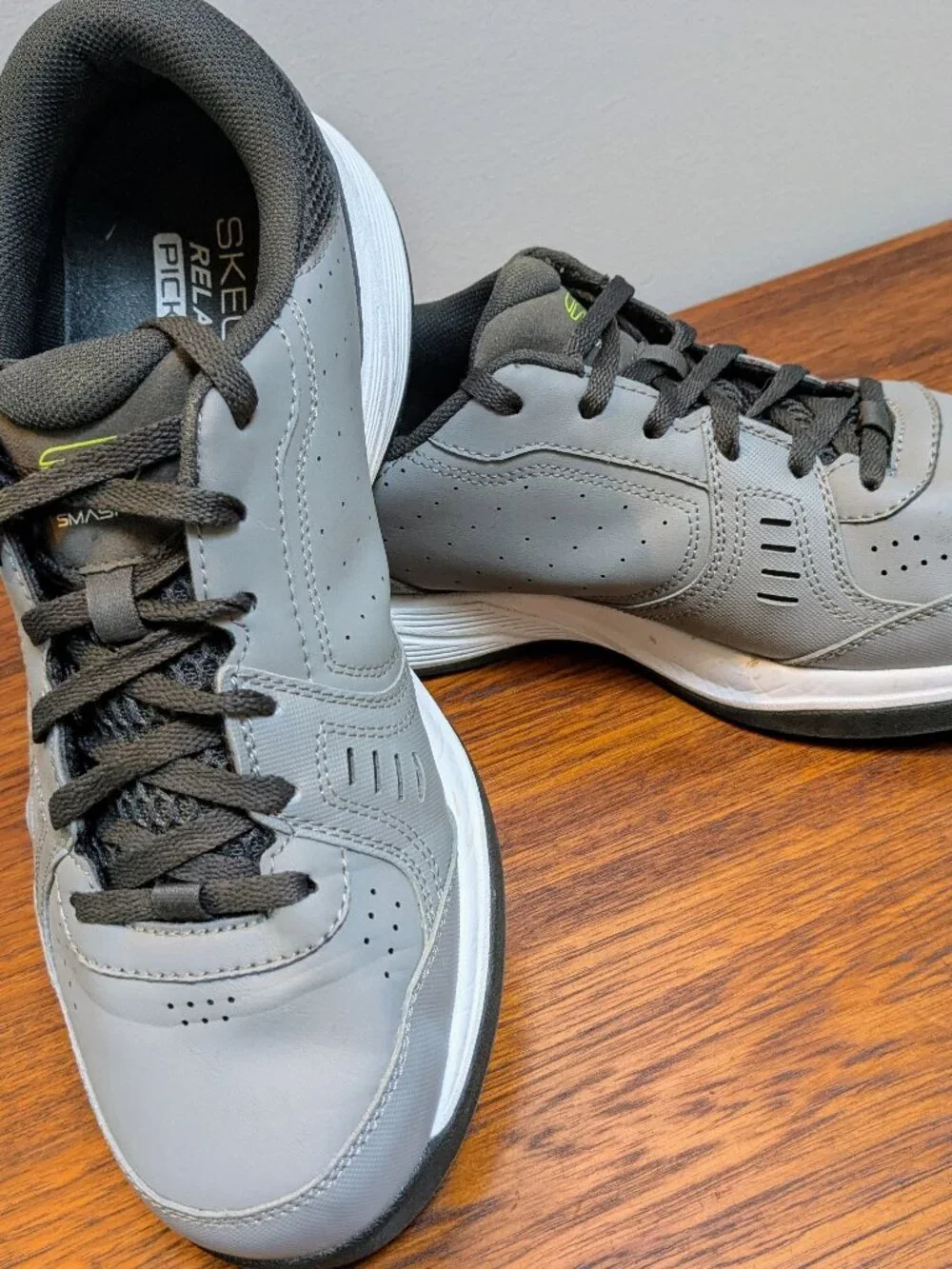 🎾 Skechers Viper Court Smash Pickleball Shoes - Gray/Lime (8.5 X-Wide) - Picture 8 of 8